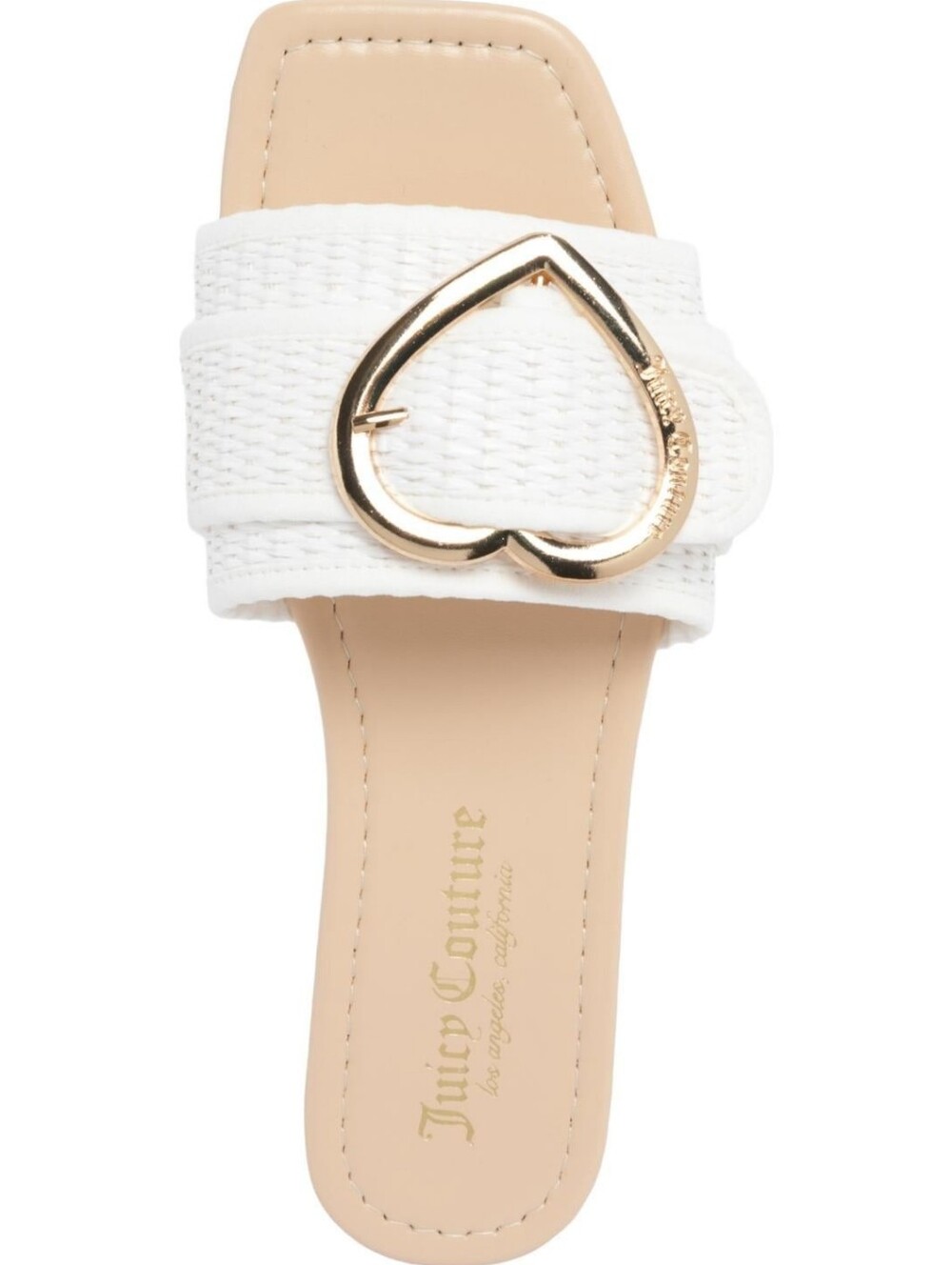 New in Box Juicy Couture Heart Buckle Slide Flat Sandals Size 6.5